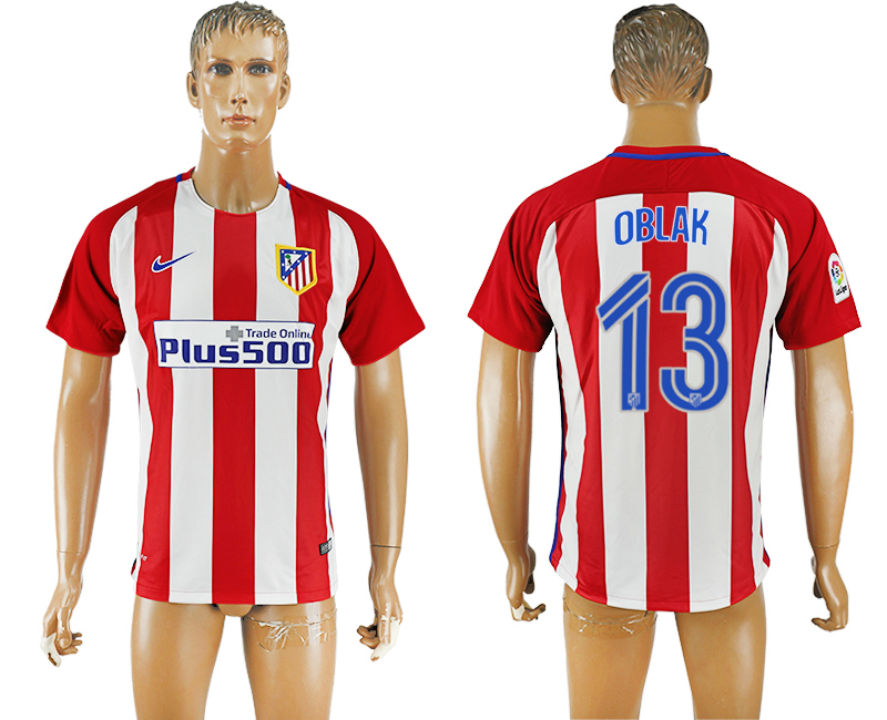2016-17 Atletico Madrid 13 OBLAK Home Thailand Soccer Jersey