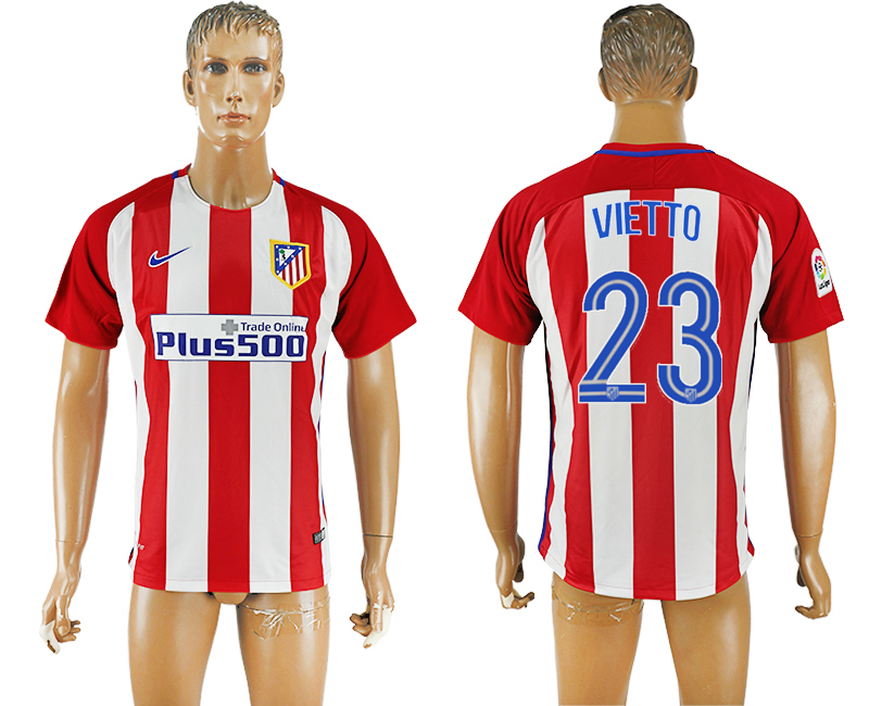 2016-17 Atletico Madrid 23 VIETTO Home Thailand Soccer Jersey