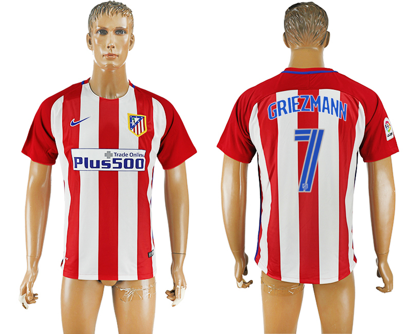 2016-17 Atletico Madrid 7 GRIEZMANN Home Thailand Soccer Jersey