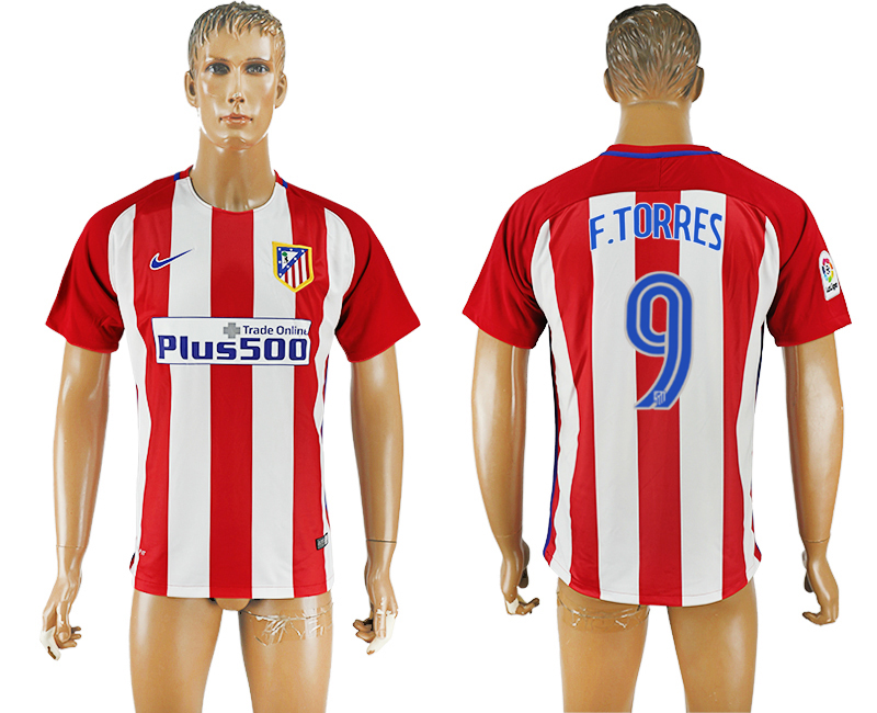 2016-17 Atletico Madrid 9 F.TORRES Home Thailand Soccer Jersey