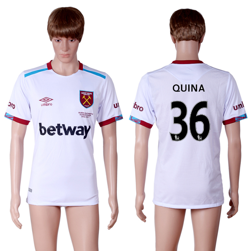 2016-17 West Ham United 36 QUINA Away Thailand Soccer Jersey