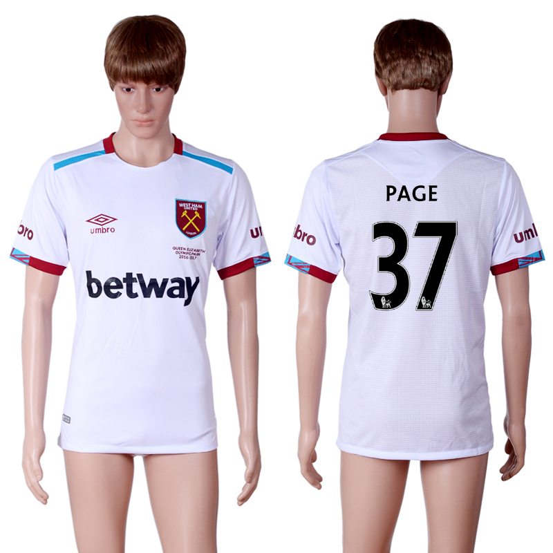 2016-17 West Ham United 37 PAGE Away Thailand Soccer Jersey