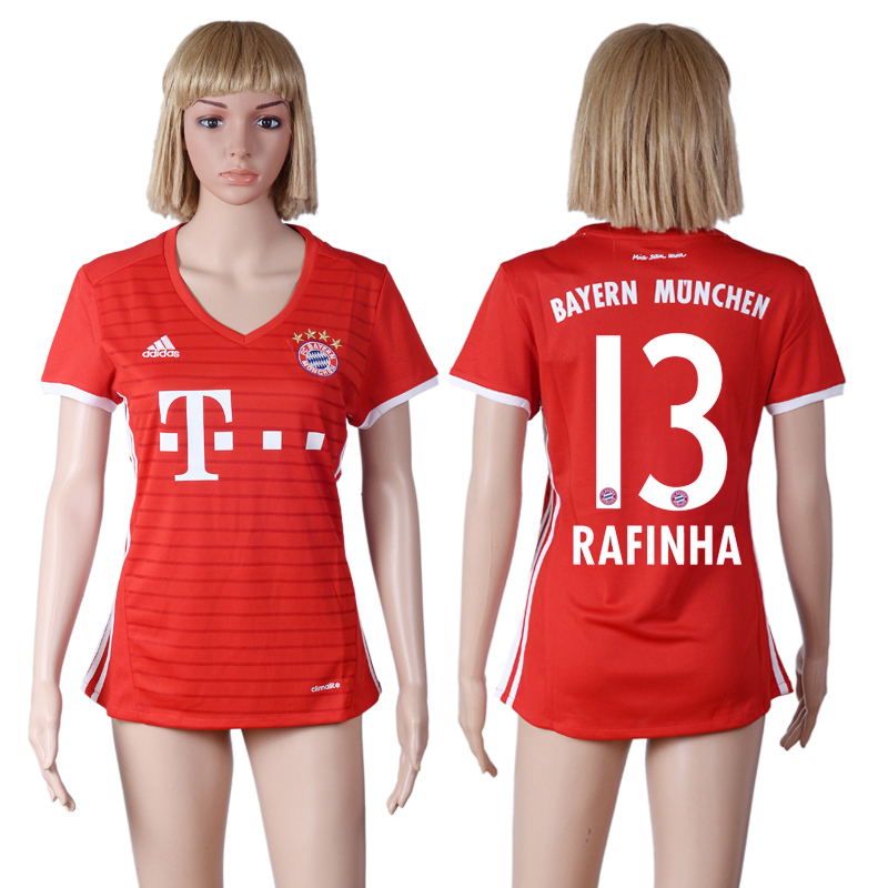 2016-17 Bayern Munich 13 RAFINHA Home Women Soccer Jersey