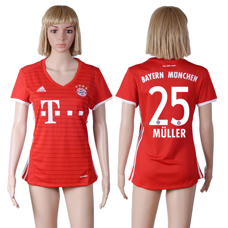 2016-17 Bayern Munich 25 MULLER Home Women Soccer Jersey