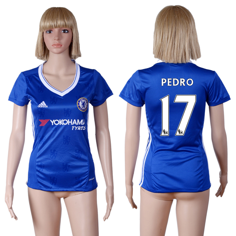 2016-17 Chelsea 17 PEDRO Home Women Soccer Jersey