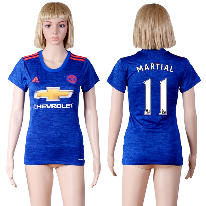 2016-17 Manchester United 11 MARTIAL Away Women Soccer Jersey