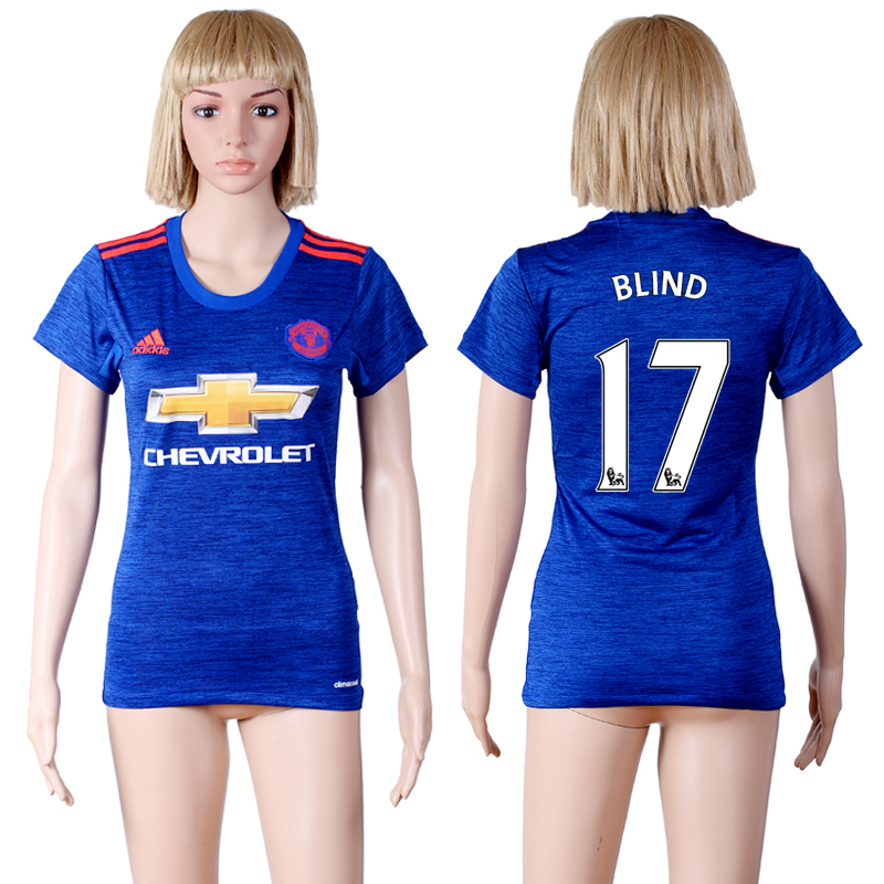 2016-17 Manchester United 17 BLIND Away Women Soccer Jersey