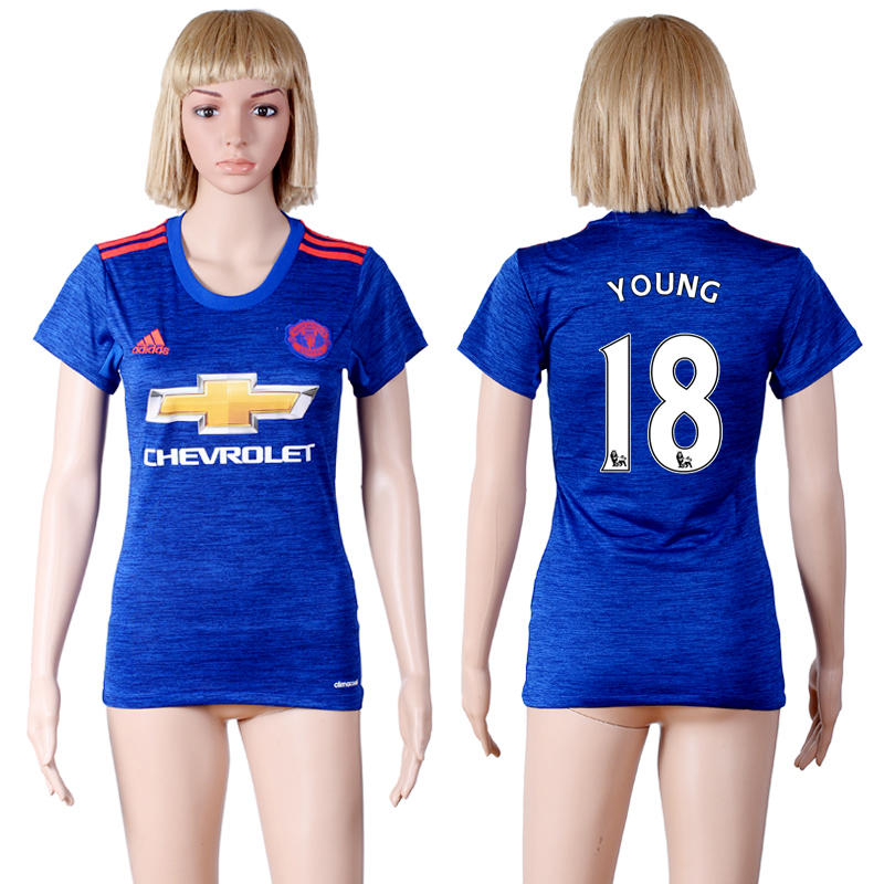 2016-17 Manchester United 18 YOUNG Away Women Soccer Jersey