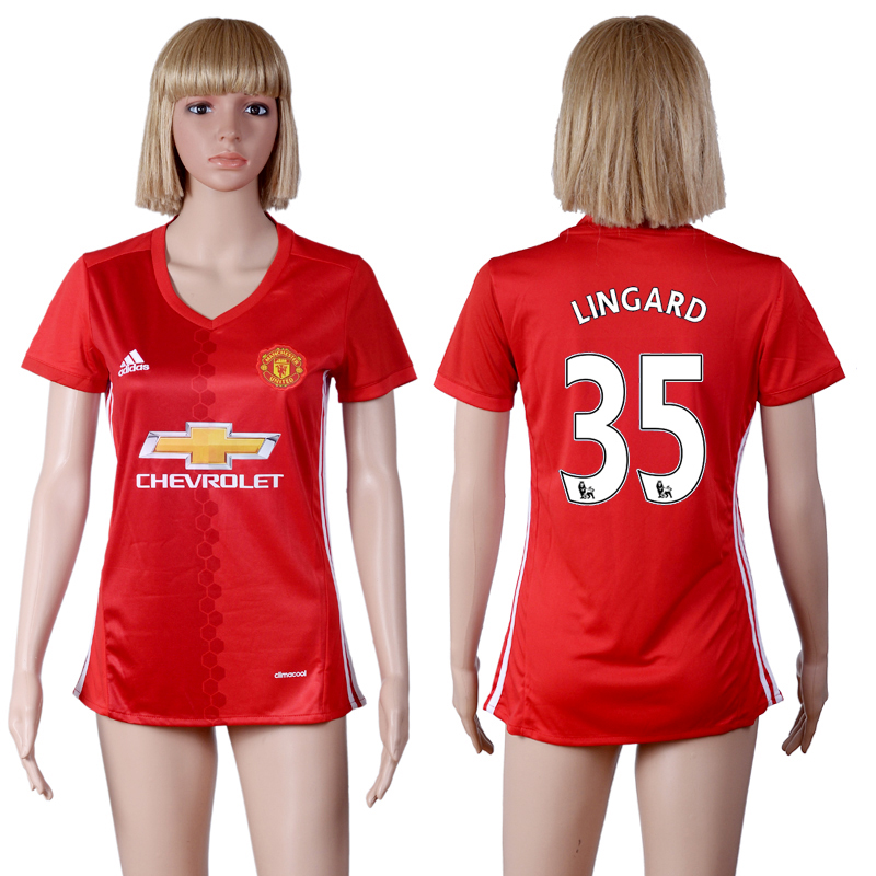 2016-17 Manchester United 35 LINGARD Home Women Soccer Jersey