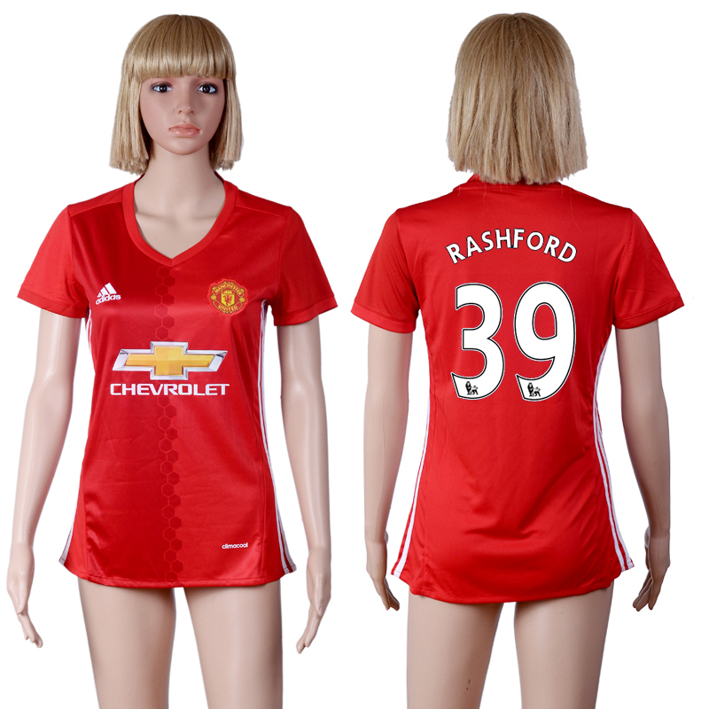 2016-17 Manchester United 39 RASHFORD Home Women Soccer Jersey