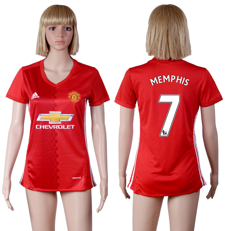 2016-17 Manchester United 7 MEMPHIS Home Women Soccer Jersey