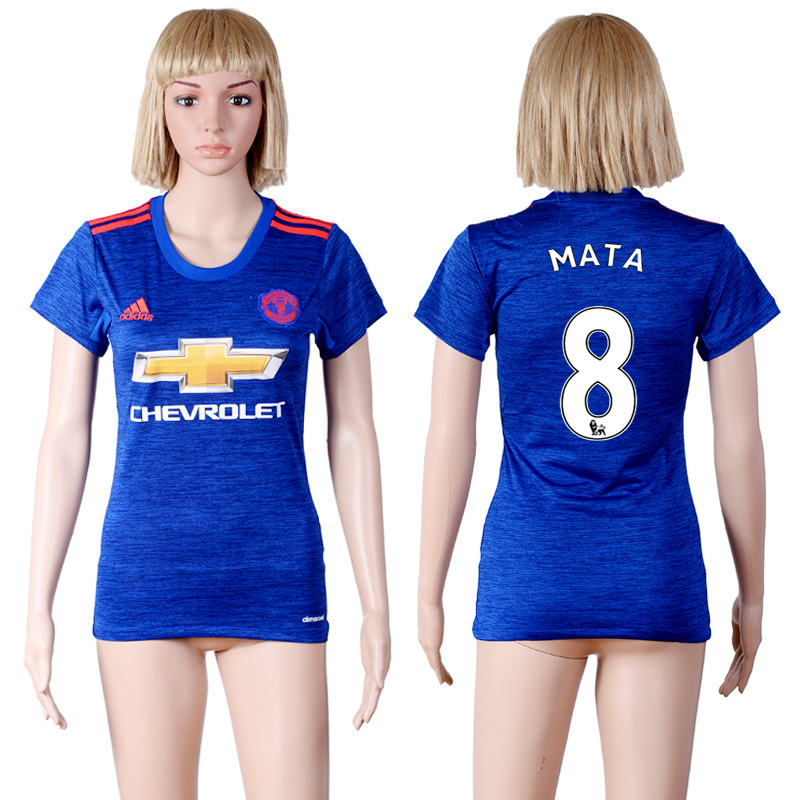 2016-17 Manchester United 8 MATA Away Women Soccer Jersey 2016-17 Manchester United 8 MATA Away Women Soccer Jersey