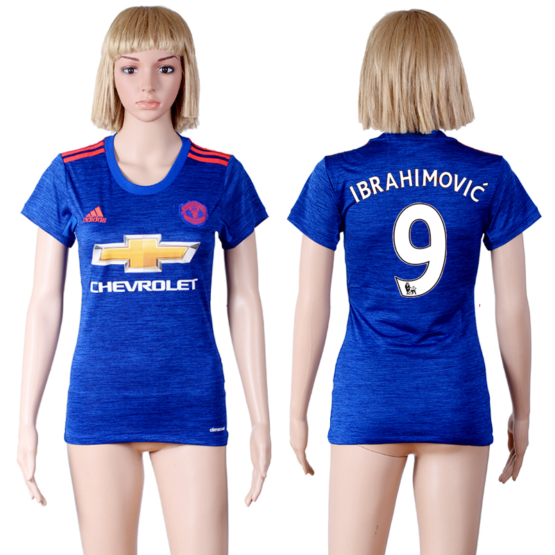 2016-17 Manchester United 9 IBRAHIMOVIC Away Women Soccer Jersey