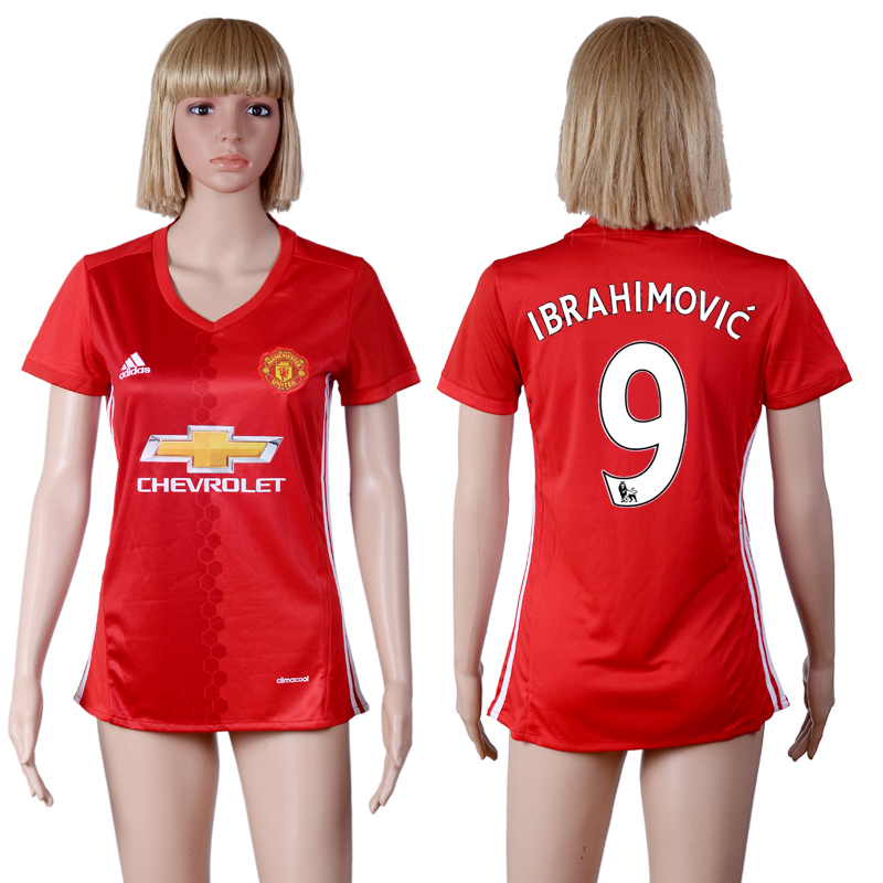 2016-17 Manchester United 9 IBRAHIMOVIC Home Women Soccer Jersey
