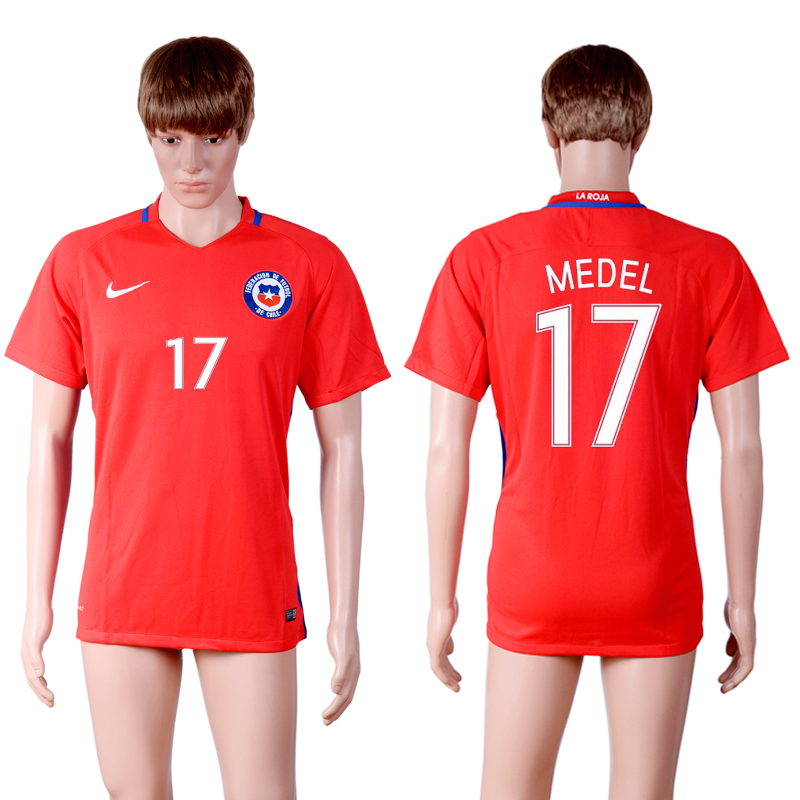 2016-17 Chile 17 MEDEL Home Thailand Soccer Jersey