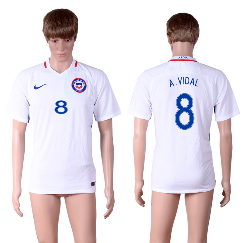 2016-17 Chile 8 A.VIDAL Away Thailand Soccer Jersey