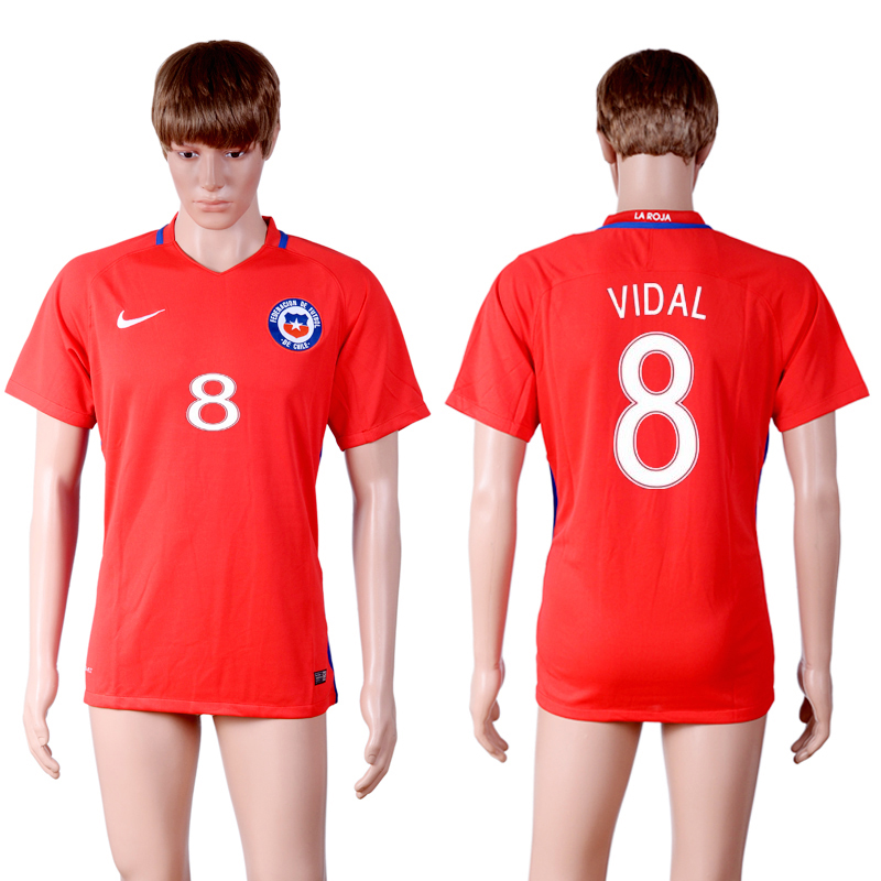 2016-17 Chile 8 VIDAL Home Thailand Soccer Jersey 2016-17 Chile 8 VIDAL Home Thailand Soccer Jersey