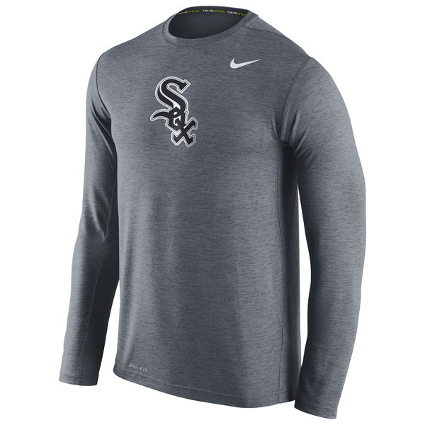 Chicago White Sox Nike Stadium Dri-Fit Touch Long Sleeve Men's T-Shirt Anthracite - Click Image to Close