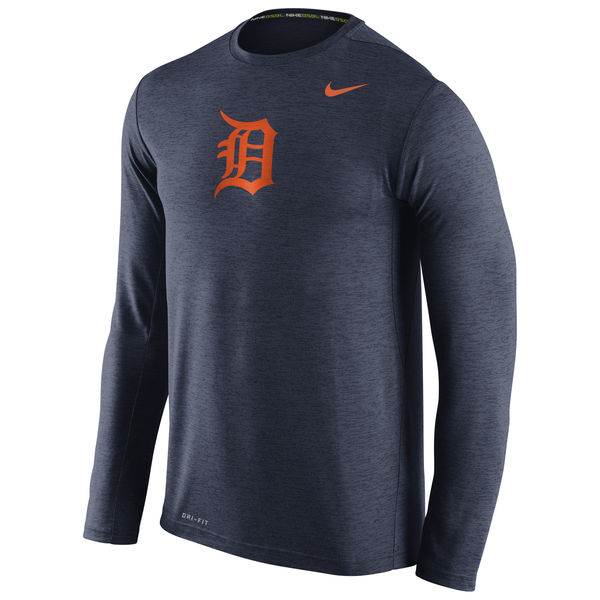 Detroit Tigers Nike Stadium Dri-Fit Touch Long Sleeve Men's T-Shirt Navy