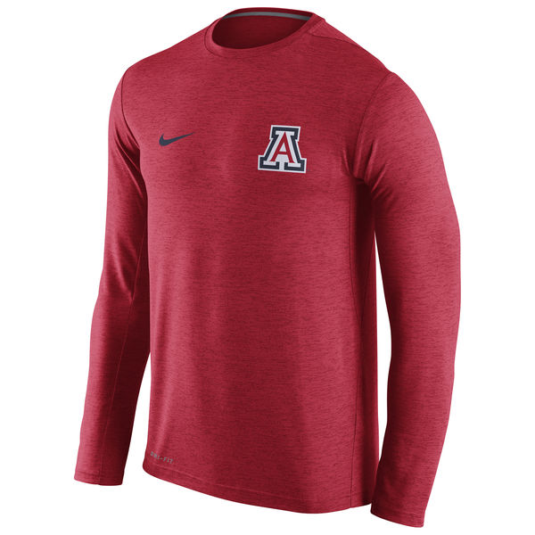 Arizona Wildcats Nike Stadium Dri-Fit Touch Long Sleeve T-Shirt Heather Red