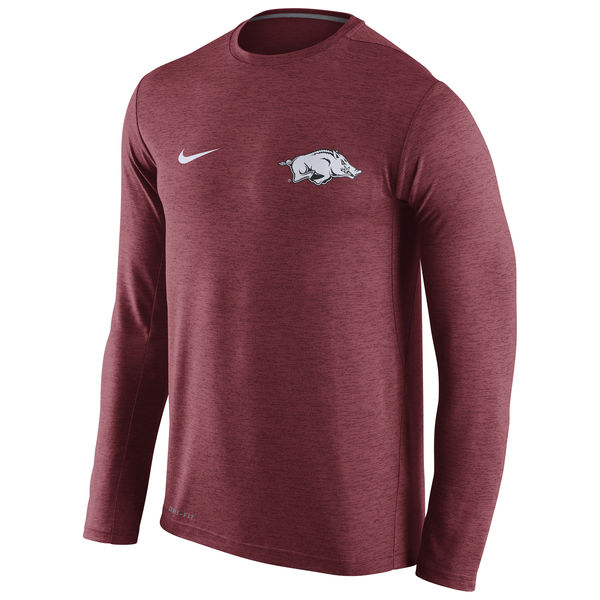 Arkansas Razorbacks Nike Stadium Dri-Fit Touch Long Sleeve T-Shirt Crimson