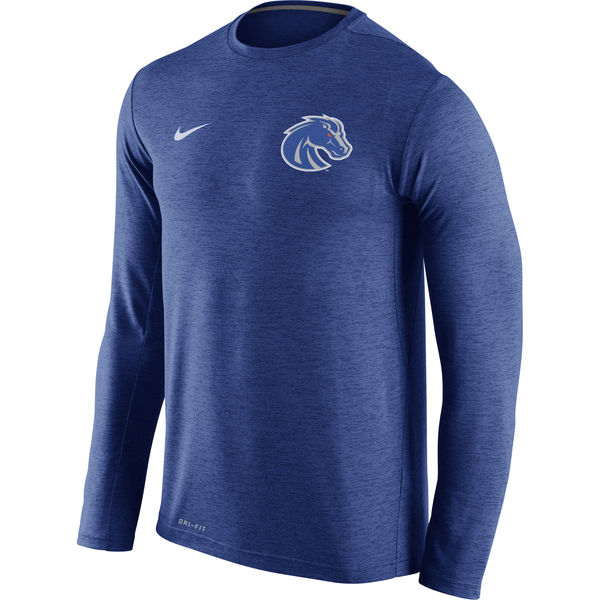 Boise State Broncos Nike Stadium Dri-Fit Touch Long Sleeve T-Shirt Royal - Click Image to Close