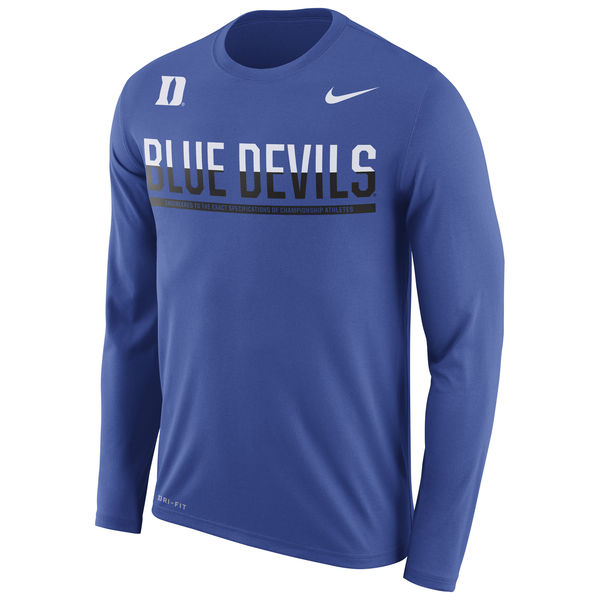 Duke Blue Devils Nike 2016 Staff Sideline Dri-Fit Legend Long Sleeve T-Shirt Royal