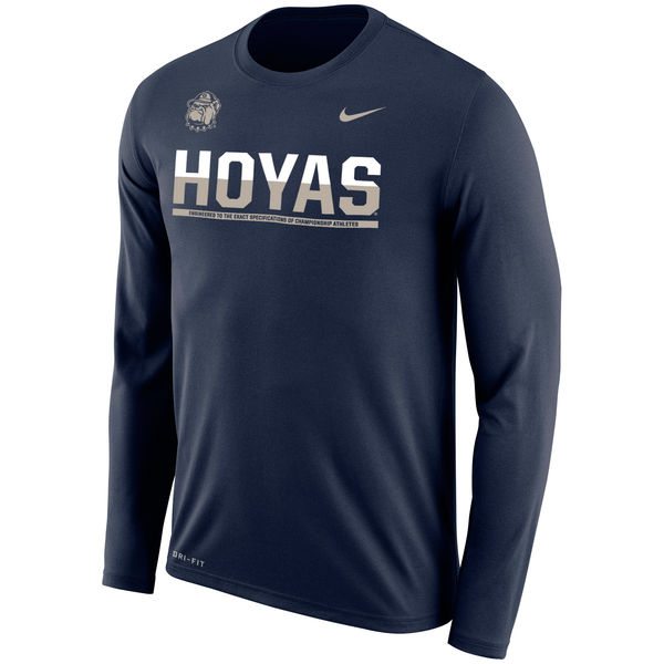 Georgetown Hoyas Nike 2016 Staff Sideline Dri-Fit Legend Long Sleeve T-Shirt Charcoal