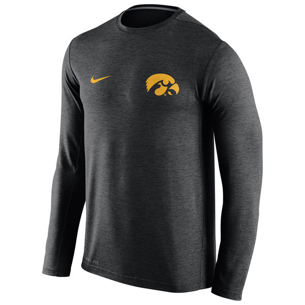 Iowa Hawkeyes Nike Stadium Dri-Fit Touch Long Sleeve T-Shirt Black - Click Image to Close