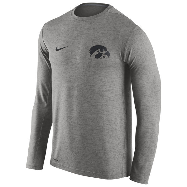 Iowa Hawkeyes Nike Stadium Dri-Fit Touch Long Sleeve T-Shirt Grey