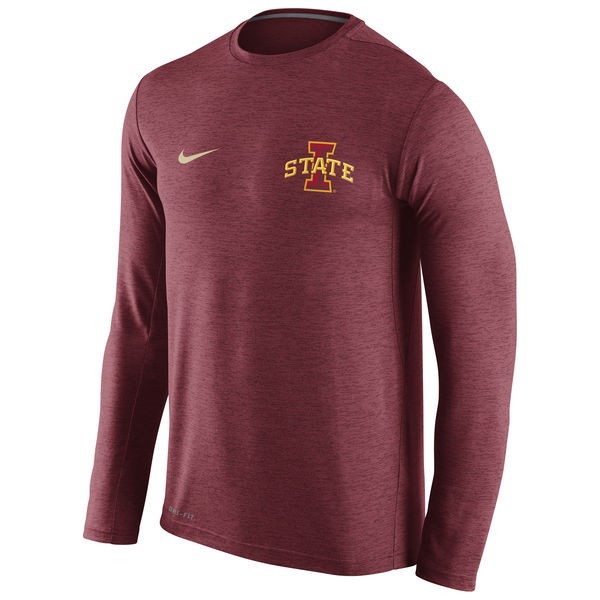 Iowa State Cyclones Nike Stadium Dri-Fit Touch Long Sleeve T-Shirt Crimson