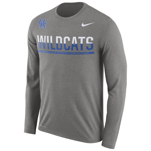 Kentucky Wildcats Nike 2016 Staff Sideline Dri-Fit Legend Long Sleeve T-Shirt Gray