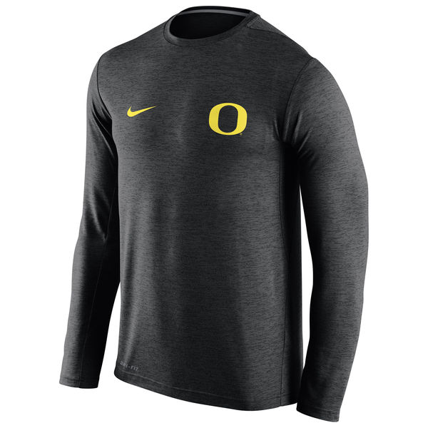 Oregon Ducks Nike Stadium Dri-Fit Touch Long Sleeve T-Shirt Black - Click Image to Close