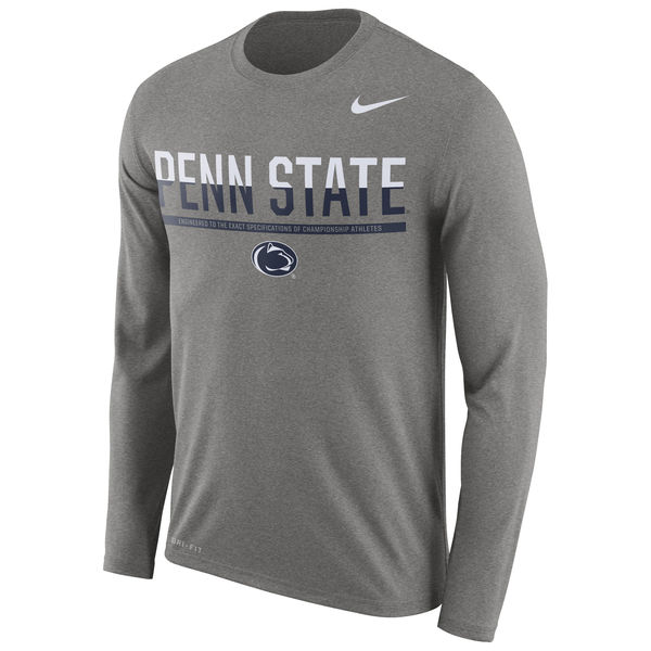 Penn State Nittany Lions Nike 2016 Staff Sideline Dri-Fit Legend Long Sleeve T-Shirt Gray