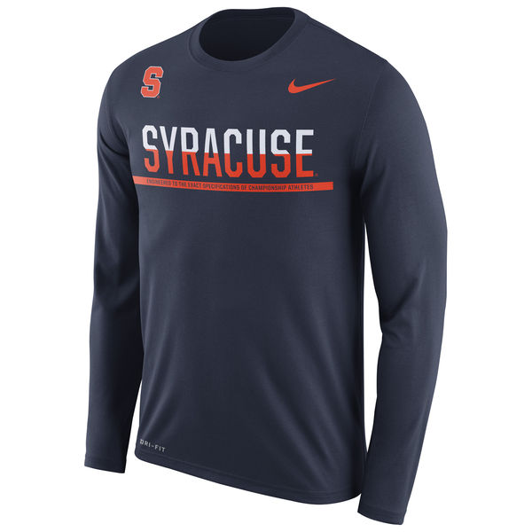 Syracuse Orange Nike 2016 Staff Sideline Dri-Fit Legend Long Sleeve T-Shirt Navy