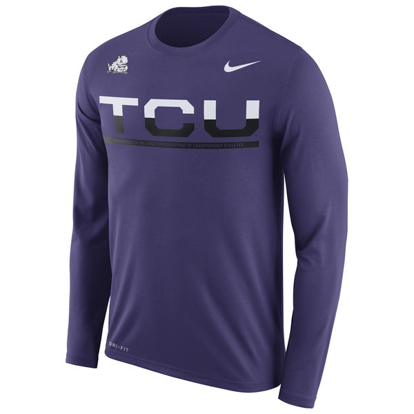 TCU Horned Frogs Nike 2016 Staff Sideline Dri-Fit Legend Long Sleeve T-Shirt Purple