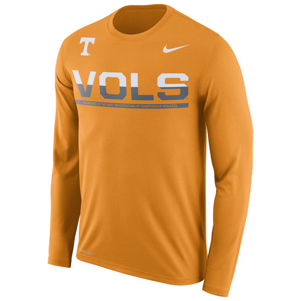 Tennessee Volunteers Nike 2016 Staff Sideline Dri-Fit Legend Long Sleeve T-Shirt Orange