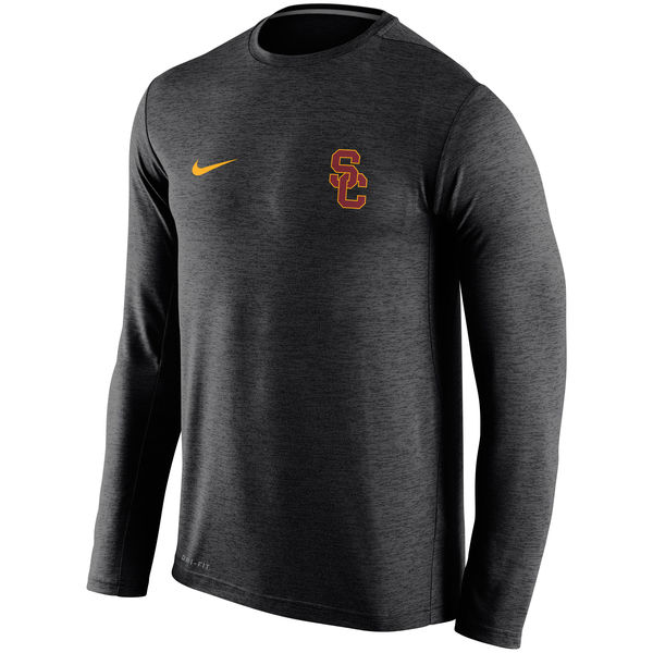 USC Trojans Nike Stadium Dri-Fit Touch Long Sleeve T-Shirt Black
