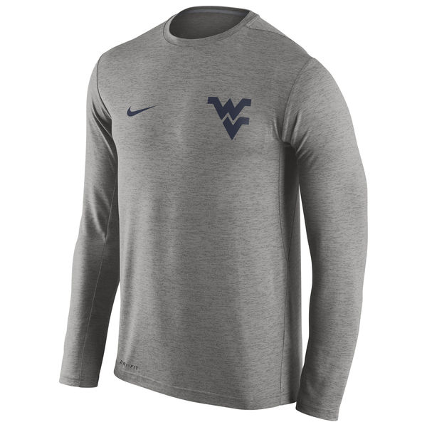 West Virginia Mountaineers Nike Stadium Dri-Fit Touch Long Sleeve T-Shirt Heather Grey