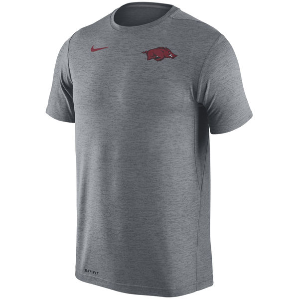 Arkansas Razorbacks Nike Stadium Dri-Fit Touch T-Shirt Heather Gray - Click Image to Close