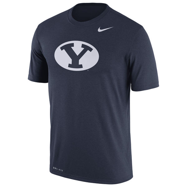 BYU Cougars Nike Logo Legend Dri-Fit Performance T-Shirt Navy - Click Image to Close