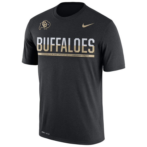 Colorado Buffaloes Nike 2016 Staff Sideline Dri-Fit Legend T-Shirt Black - Click Image to Close