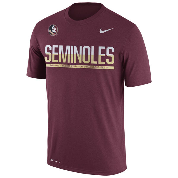 Florida State Seminoles Nike 2016 Staff Sideline Dri-Fit Legend T-Shirt Garnet - Click Image to Close