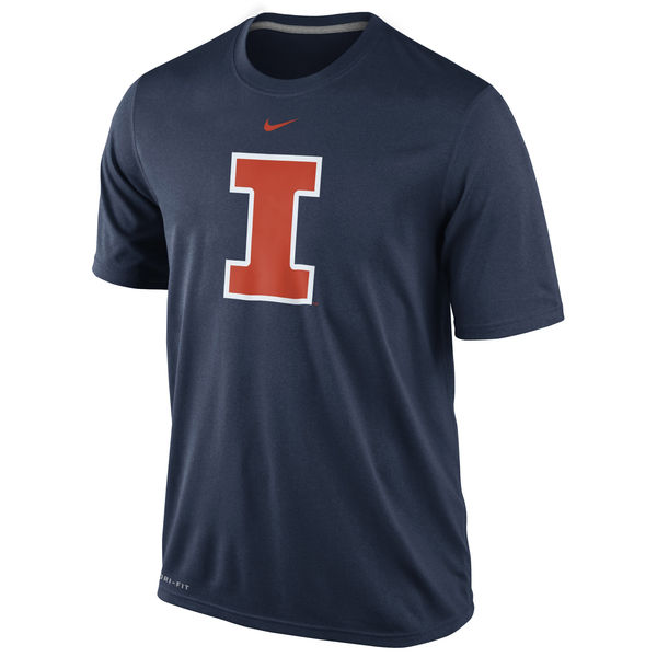 Illinois Fighting Illini Nike Logo Legend Dri-Fit Performance T-Shirt Navy Blue