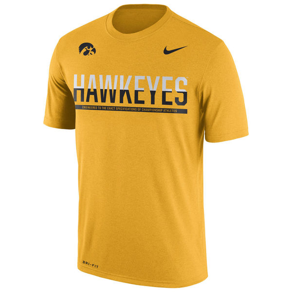Iowa Hawkeyes Nike 2016 Staff Sideline Dri-Fit Legend T-Shirt Gold