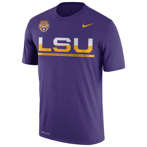 LSU Tigers Nike 2016 Staff Sideline Dri-Fit Legend T-Shirt Purple - Click Image to Close