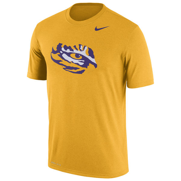 LSU Tigers Nike Logo Legend Dri-Fit Performance T-Shirt Gold - Click Image to Close
