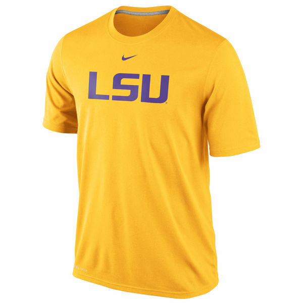 LSU Tigers Nike Logo Legend Dri-Fit Performance T-Shirt Gold2 - Click Image to Close