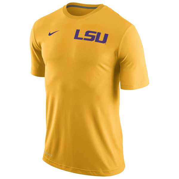 LSU Tigers Nike Stadium Dri-Fit Touch T-Shirt Gold - Click Image to Close