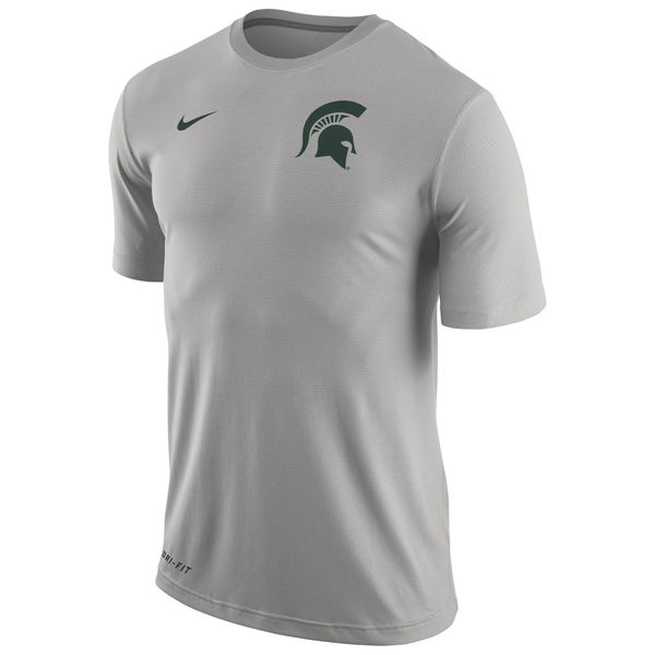 Michigan State Spartan Nike Stadium Dri-Fit Touch T-Shirt Gray
